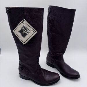 Frye Size 5.5B 76430 Women's Tall Melissa Button Back‎ Full Zip Brown Boots Read